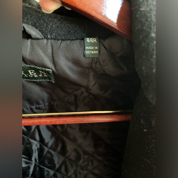 Lauren Ralph Lauren black mens wool pea coat jacket. 44R/l - Picture 10 of 10